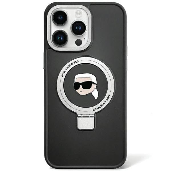 Karl Lagerfeld KLHMP15XHMRSKHK Hülle für iPhone 15 Pro Max 6.7" Schwarz hardcase Ring Stand Karl Hea