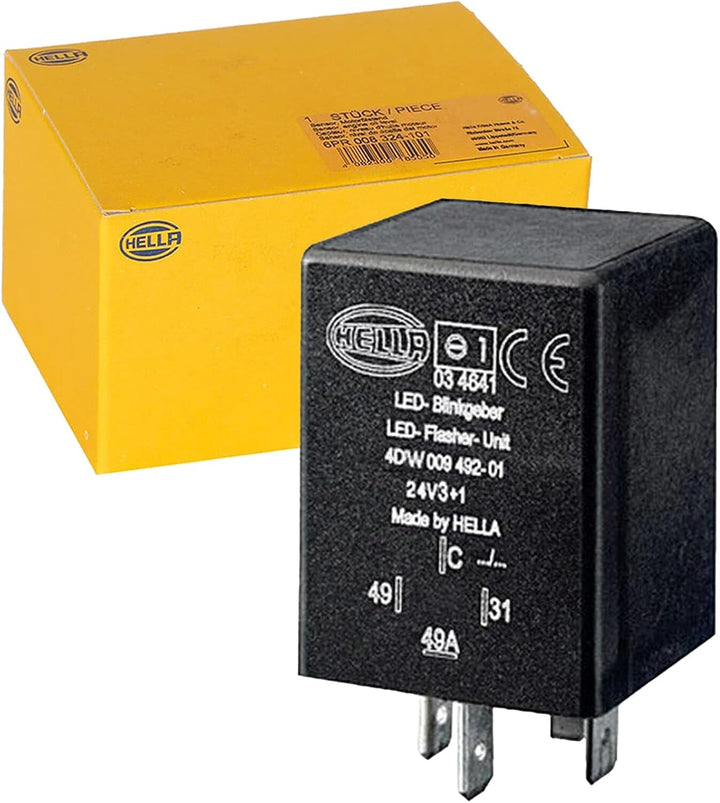 HELLA - Blinkgeber - 24V - 4-polig - gesteckt - elektrisch - LED - mit Halter - 4DW 009 492-011