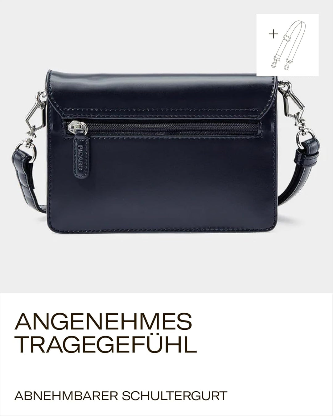 Picard Damen Schultertasche BERLIN aus Rindsleder Klein | mit Magnetverschluss | Schultertasche | Al