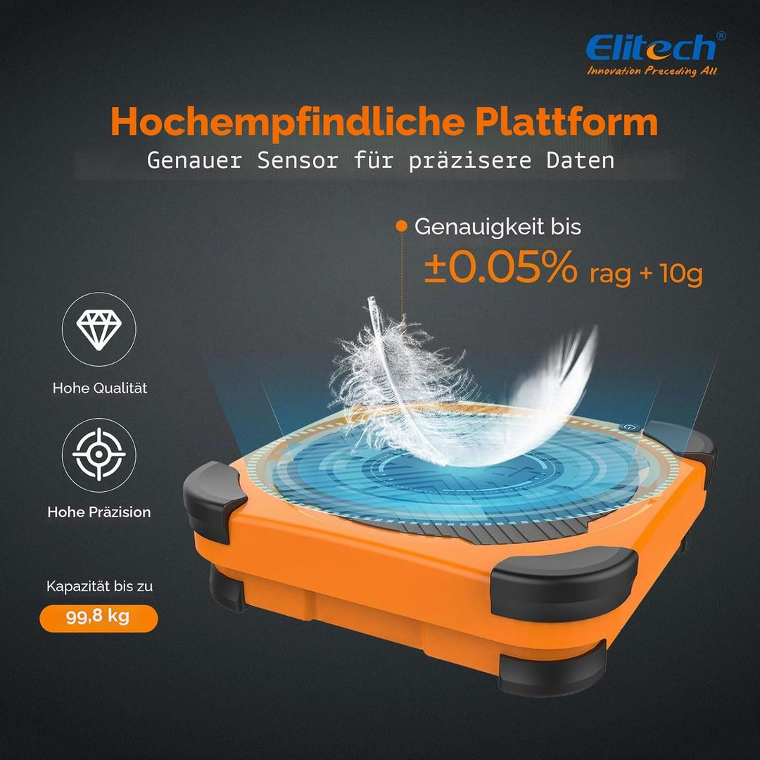 Elitech Elektronische Kältemittelwaage,100KG Kältemittel-Füllwaage,Digitale Gewichtswaage für HVAC u
