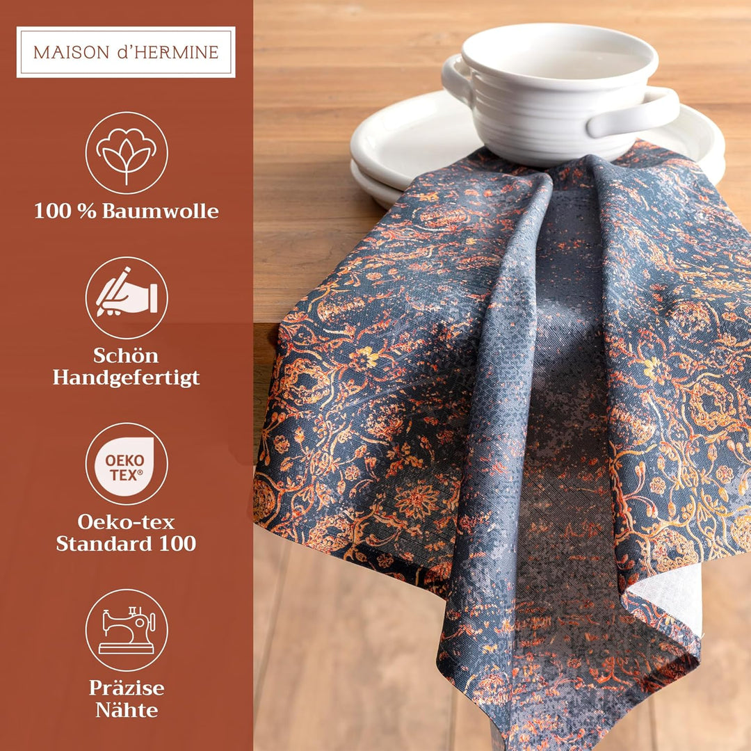 Maison d' Hermine Imperfection Set mit 4 Servietten, 100% Baumwolle, weich, für Abendessen mit der F