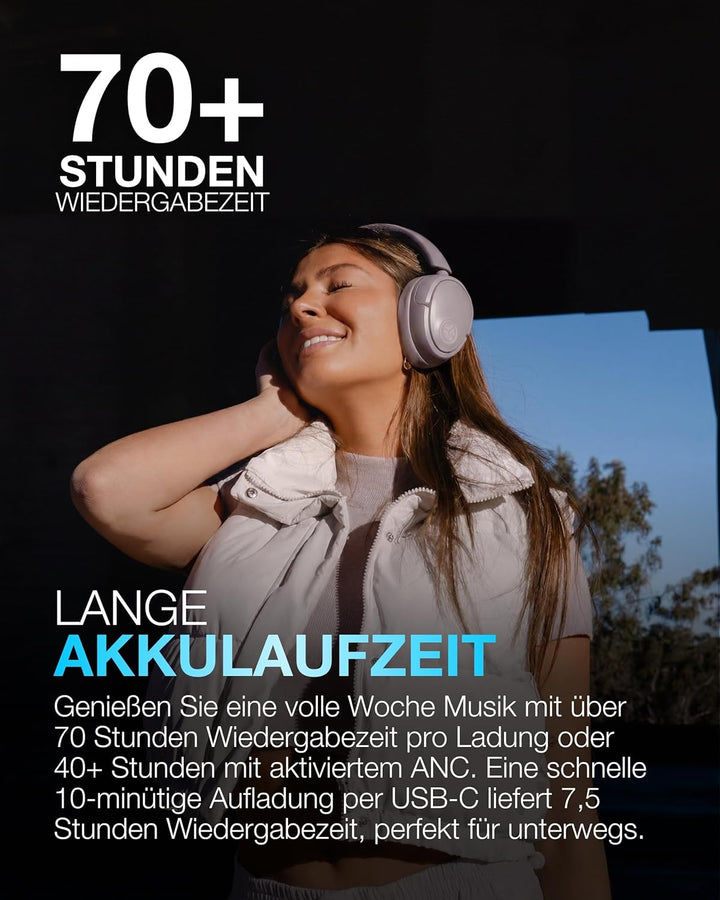 JLab JBuds LUX ANC Smart Noise Cancelling Over Ear Kopfhörer Bluetooth kabellos mit Mikrofon und akt