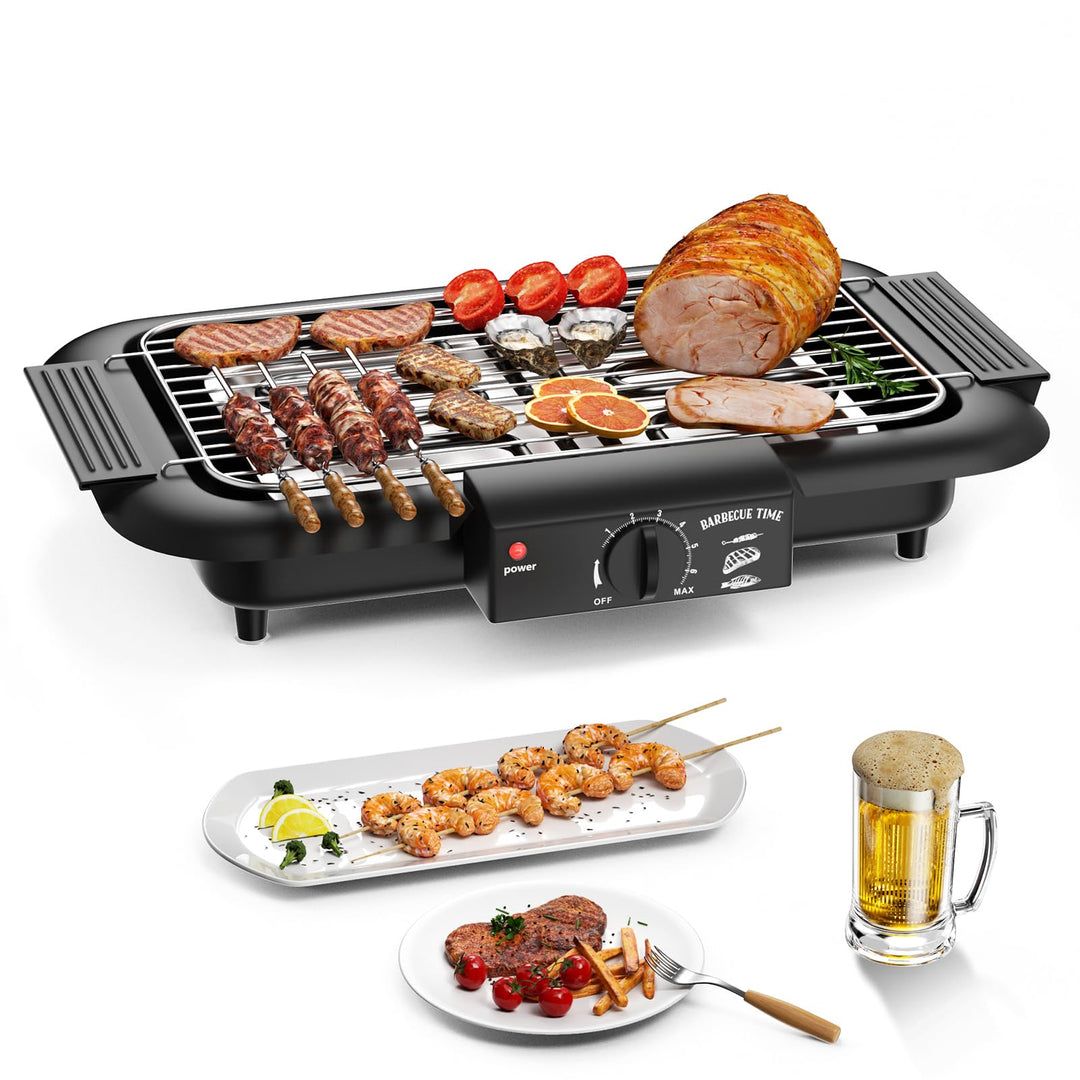 Elektro Tischgrill,2000W rauchloser Non-Stick BBQ-Grill Innen &amp; Outdoor | Elektrogrill elektrisch, t