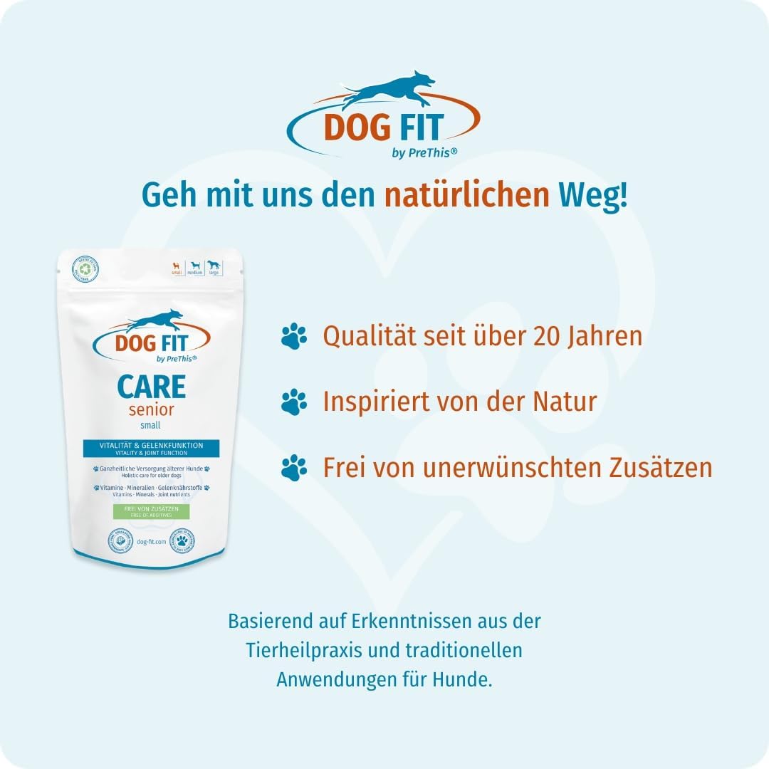 DOG FIT by PreThis® Care Senior I Aufbaupräparat für alte Hunde Plus Gelenkschutz &amp; Vitamine &amp; Miner