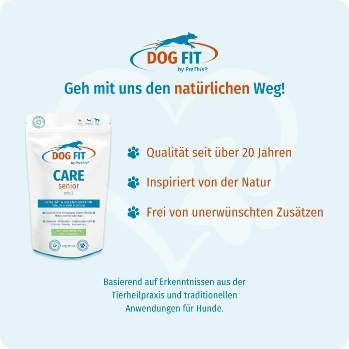 DOG FIT by PreThis® Care Senior I Aufbaupräparat für alte Hunde Plus Gelenkschutz &amp; Vitamine &amp; Miner