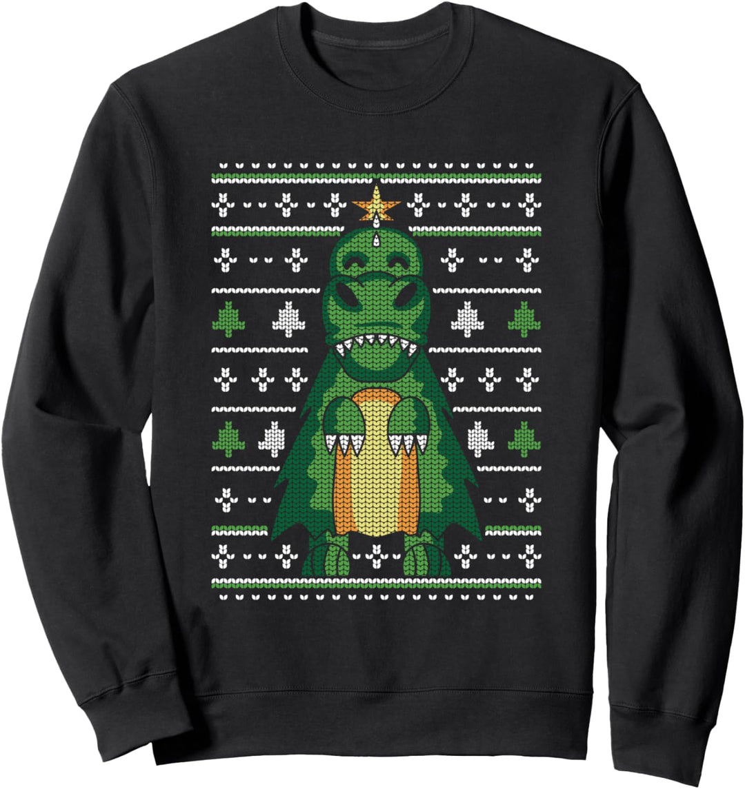 Ugly Christmas Dinosaurier T-Rex Tannenbaum - Weihnachten Sweatshirt
