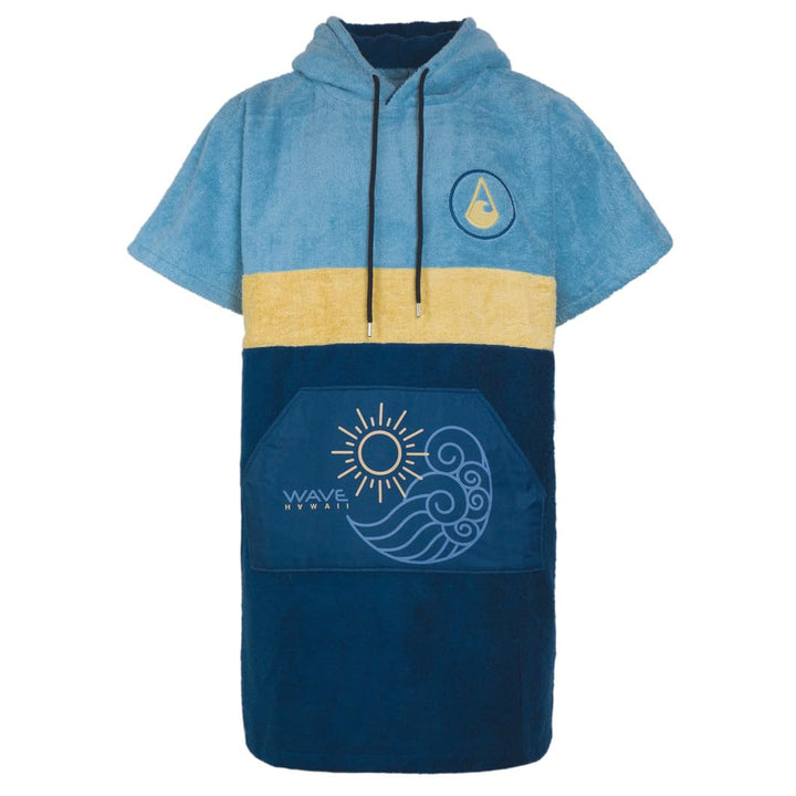 WAVE HAWAII Barravento Surfponcho für Körpergrössen 160-190 cm Poncho 100% ÖKO Baumwolle Velours Umk