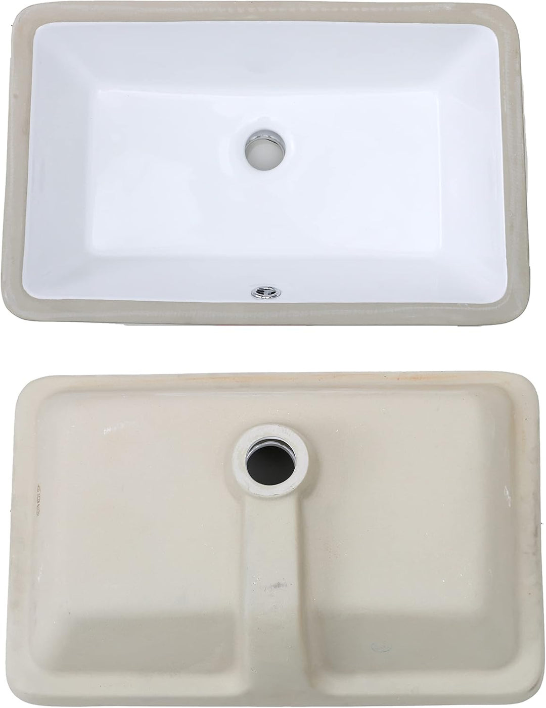 MEJE 202A-1 Rechteckige Unterbau-Spüle 53 x 33.7 x 17.5 cm Keramik-Weiss, 53 X 33.7 X 17.5 Cm