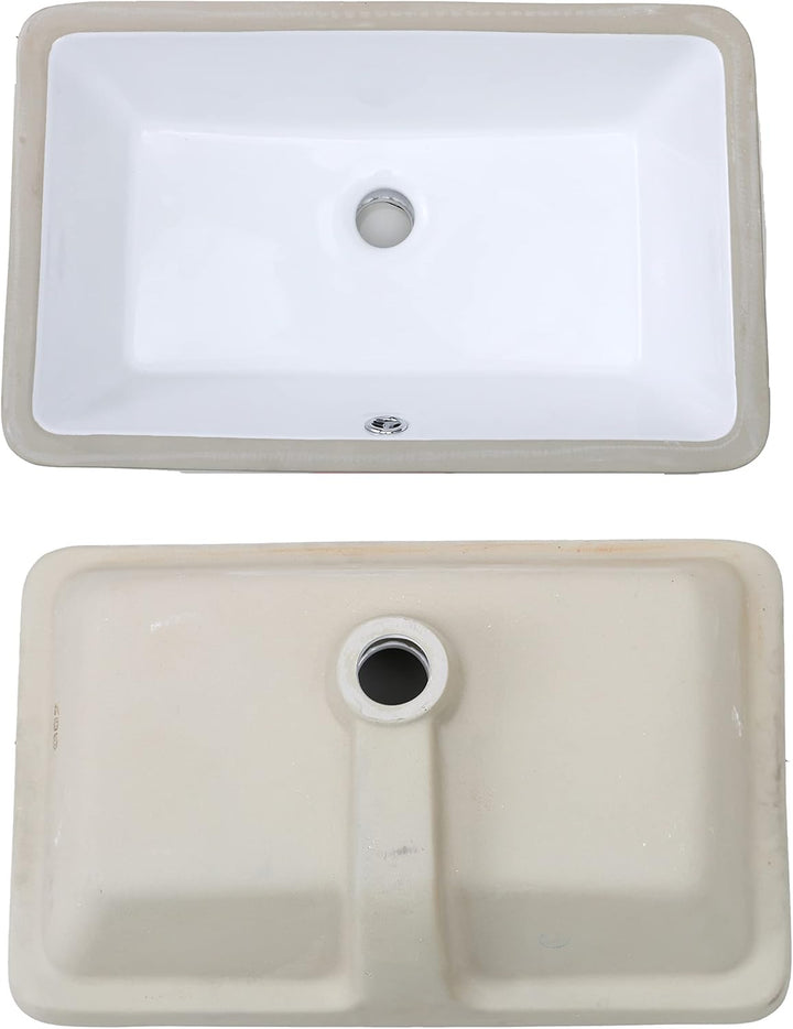 MEJE 202A-1 Rechteckige Unterbau-Spüle 53 x 33.7 x 17.5 cm Keramik-Weiss, 53 X 33.7 X 17.5 Cm