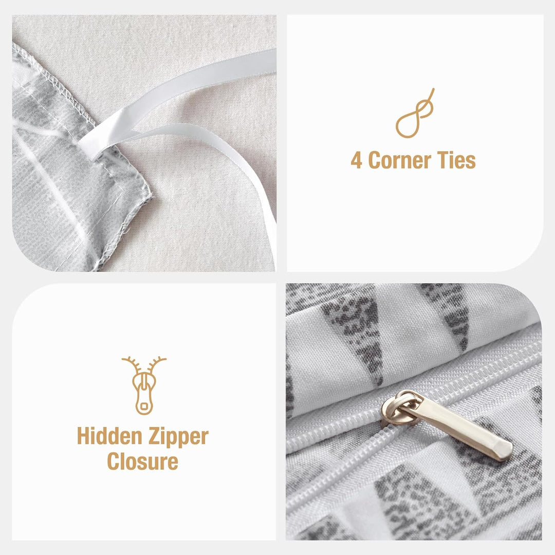 Tokokimo Bedding Bettwäsche Set 3 Pcs, Mikrofaser Bettbezug Set 240x220cm + 2 Kissenbezug 65x65cm, B