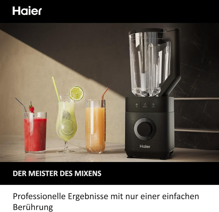Haier Mixer mit Ice-Crush-Funktion & Smoothie Maker, 1200W I Standmixer mit 1,7L Glasbehälter & 0,6l