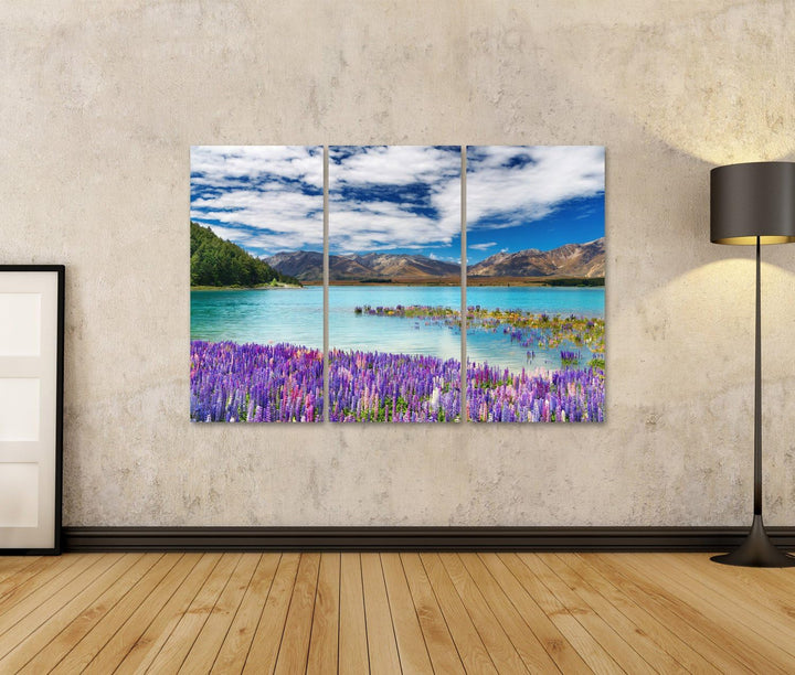 islandburner Bild auf Leinwand Lake Tekapo Südinsel Neuseeland Wandbild Poster Kunstdruck Bilder For