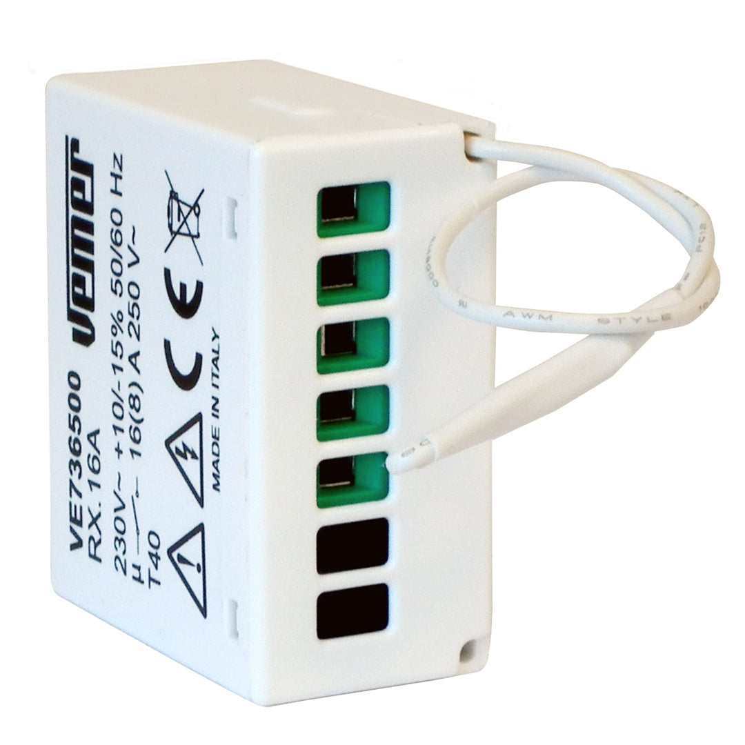 VEMER VE736500 RX.16A Funk-Fernbedienungsaktor für Unterputzdosen, Weiss