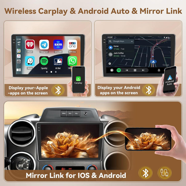 Hikity Android 15 4+128G Autoradio für Citroen Berlingo B9 2008-2017/Peugeot Partner 2008-2019 mit 9