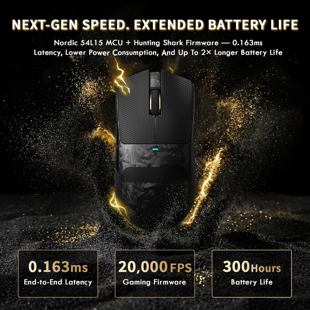 ATTACK SHARK X11 Ultra Kabellose Gaming-Maus mit C06 Ultra LED-Kabel, Carbonfaser-Verbundgehäuse, 54