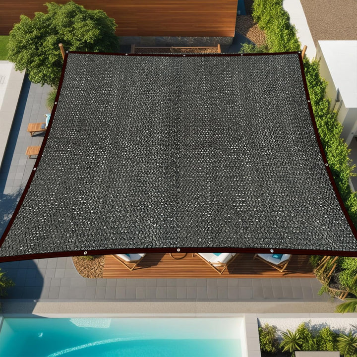 Schattiernetz Schattierungsnetz Garten, Schattennetz mit Ösen, 3x3m Sonnensegel 85%-90% UV-Beständig