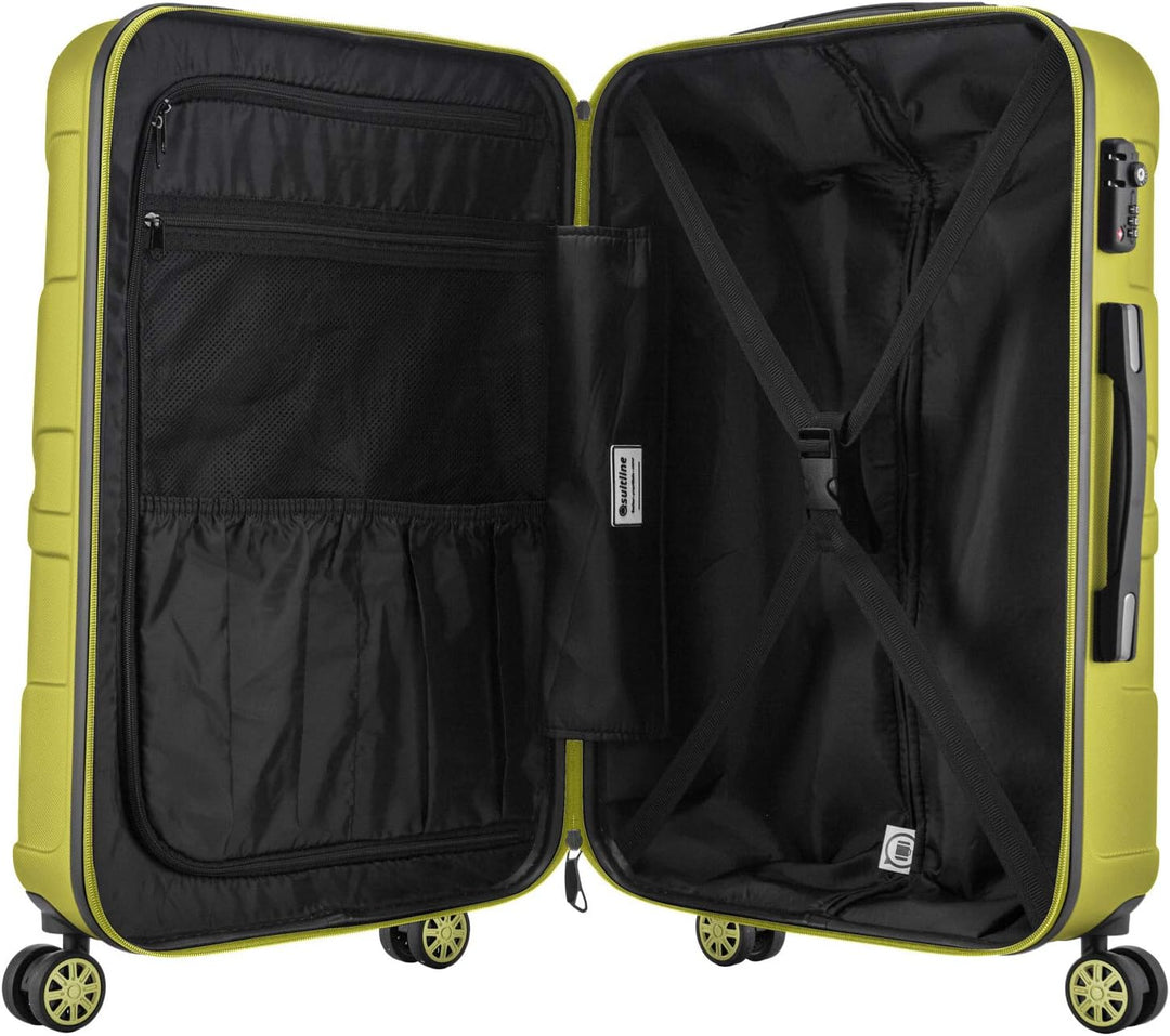 suitline 3er Koffer-Set Trolley-Set Rollkoffer Hartschalen-Koffer Reisekoffer, TSA, (55 cm, 66 cm, 7