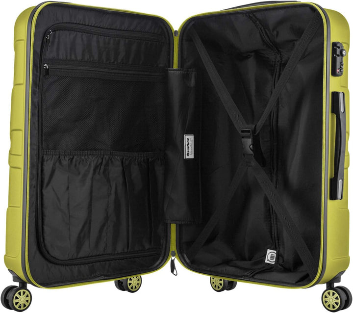 suitline 3er Koffer-Set Trolley-Set Rollkoffer Hartschalen-Koffer Reisekoffer, TSA, (55 cm, 66 cm, 7
