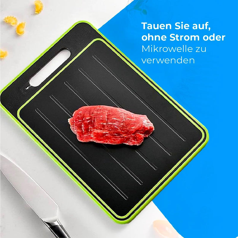 Auftauplatten für Lebensmittel + Schneidebrett (4 in 1) NK - Auftauen, Schneiden, Gewürzreibe und Sc