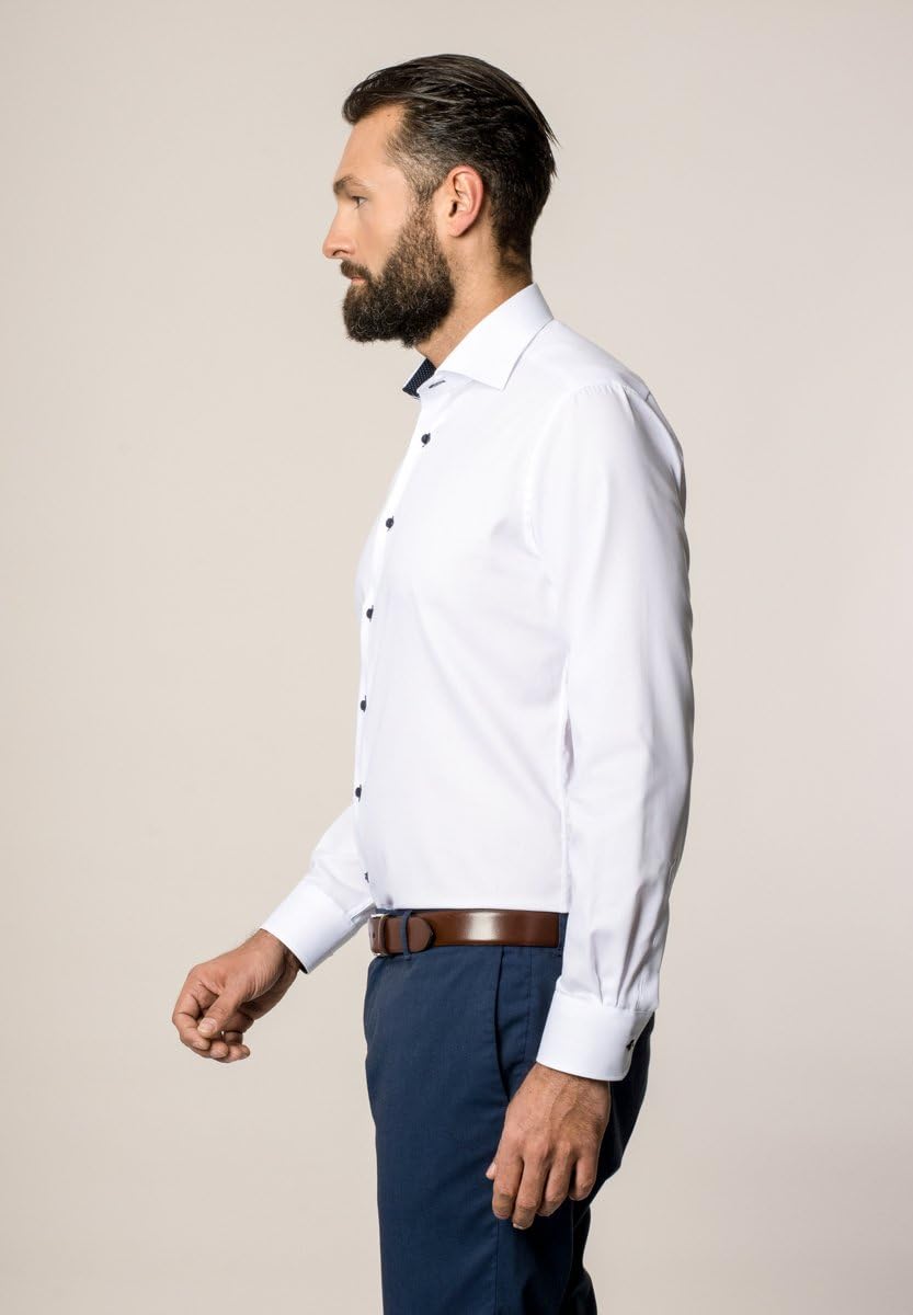 ETERNA Male Pinpoint Oxford Hemd MODERN FIT 38 Weiss, 38 Weiß