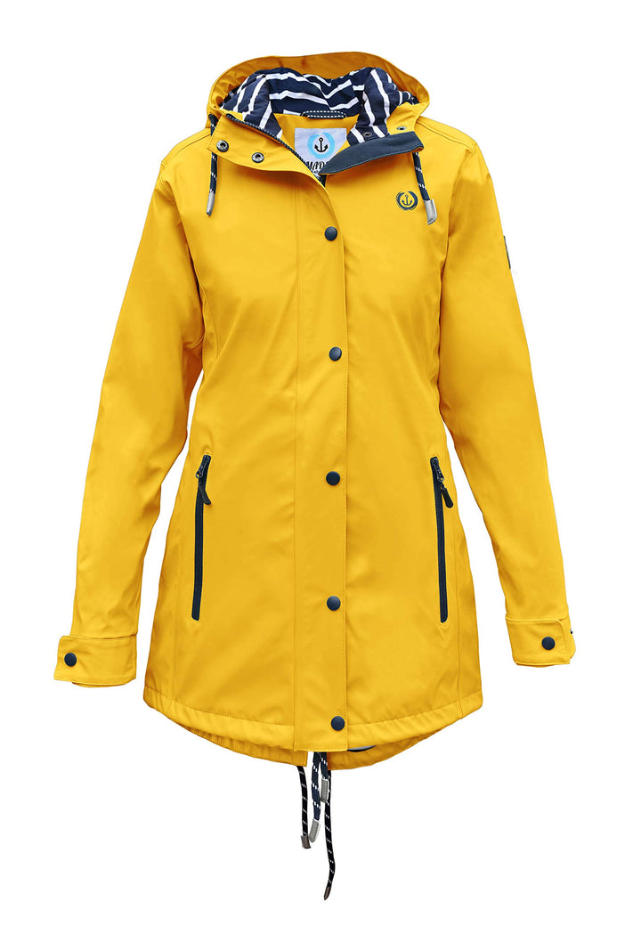 Damen Regenmantel Friesennerz 620 | halblanger wasserdichter Regenparka | winddicht mit maritimen, w