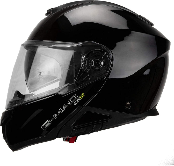 G-MAC Glide Evo Motorradhelm mit doppeltem Visier, modular, hochklappbar, ECE 2205 zugelassen schwar
