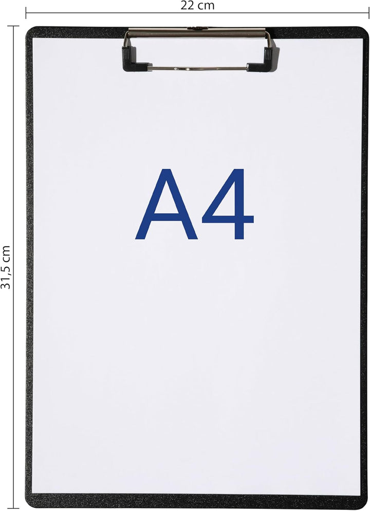 Klemmbrett für DIN A4 Unterlagen, schwarz (10er Set) _ 10er Set, _ 10er Set