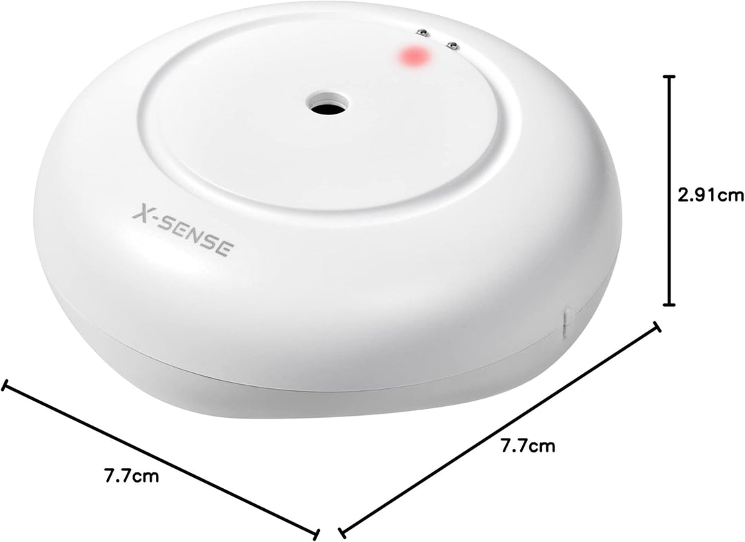 X-Sense STANDALONE Wassermelder mit Batterie, Wassersensor IP66, Mini-Wasserdetektor mit 110 dB Audi