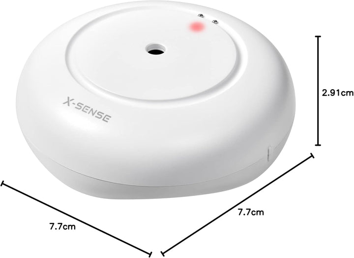 X-Sense STANDALONE Wassermelder mit Batterie, Wassersensor IP66, Mini-Wasserdetektor mit 110 dB Audi