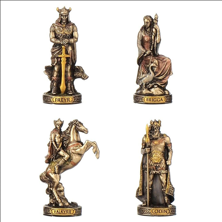 Veronese Design Nordische Götter Kunstharz-Figuren, handbemalt, bronzefarben, Bronze