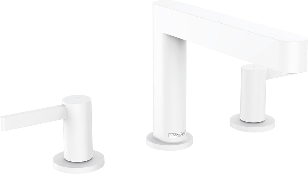 hansgrohe 3-Loch Waschtischarmatur Finoris, Wasserhahn Bad mit Auslauf Höhe 110 mm, mit Push-Open Ab