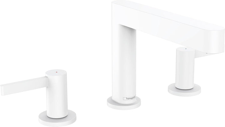 hansgrohe 3-Loch Waschtischarmatur Finoris, Wasserhahn Bad mit Auslauf Höhe 110 mm, mit Push-Open Ab