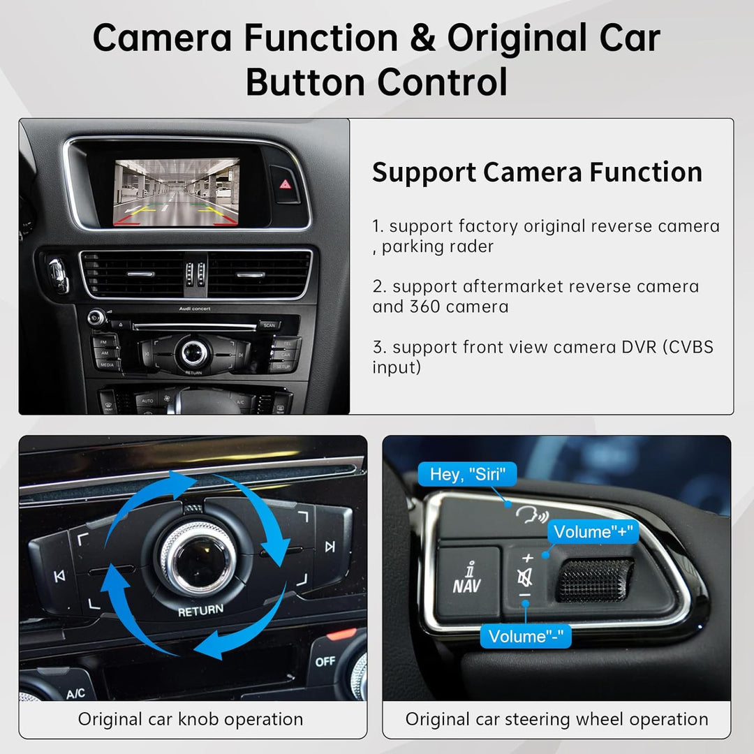Road Top Retrofit Kit Decoder mit drahtlosem Apple CarPlay Android Auto Interface für Audi S4 S5 A4