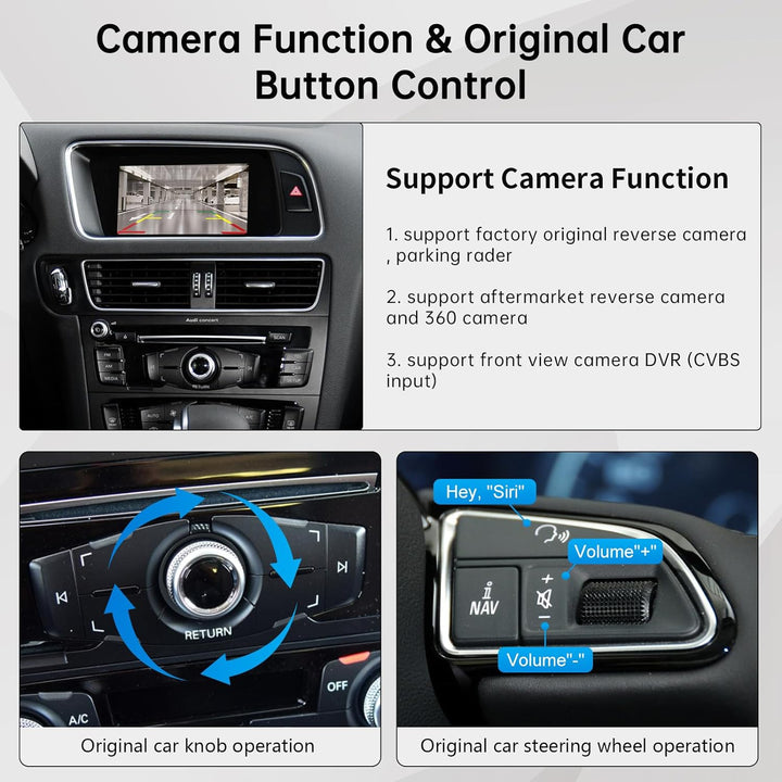 Road Top Retrofit Kit Decoder mit drahtlosem Apple CarPlay Android Auto Interface für Audi S4 S5 A4
