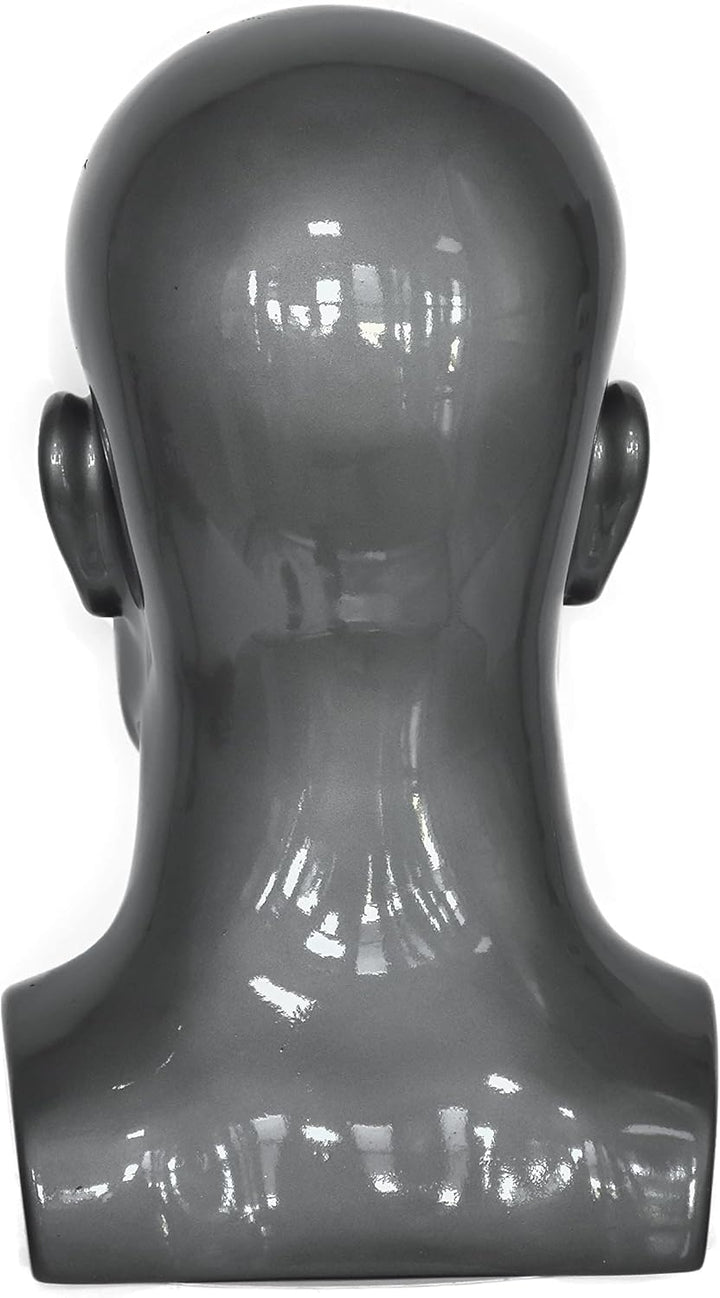 Schaufensterpuppenkopf, männlich, glänzend, für Kopfhörer, Hüte, Perücken, Schmuck, Schwarz (L90SG-P