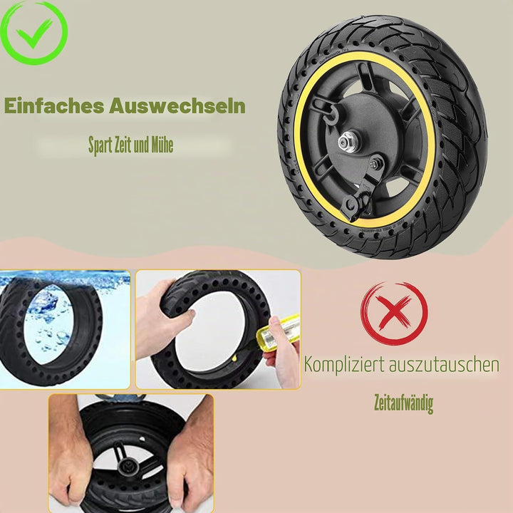 60/70-6,5 Vorderrad Solid Vollgummireifen mit Trommelbremse für Ninebot Max G30/G30 D2/G30E/G30LP El