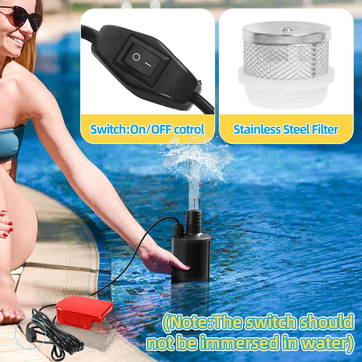 Kabellose Tauchpumpe, kompatibel mit Milwaukee 18-V-Akku, Mini-Wasser-Öl-Pumpenadapter, Dieselöl-Was
