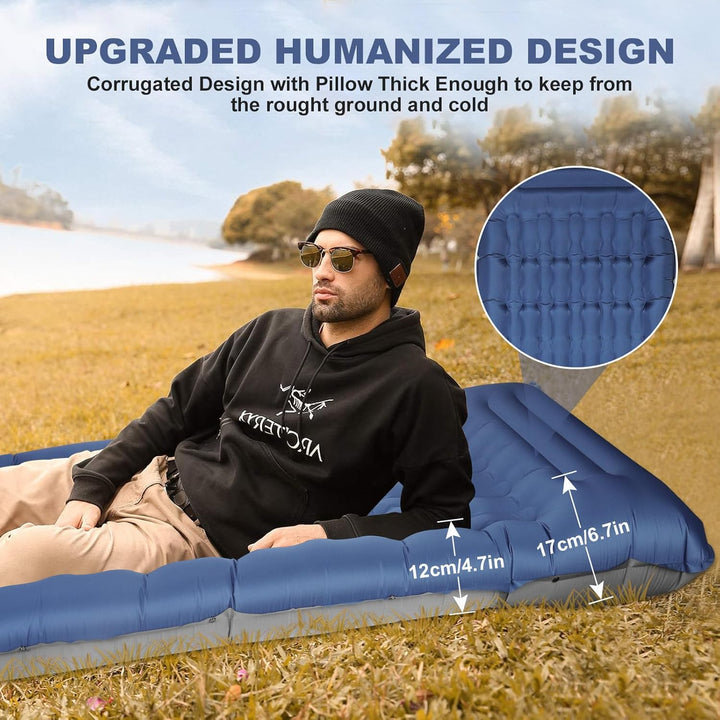 SHANNA Isomatte Outdoor Camping Luftmatratze: Extra Dick 12cm Ultraleicht Aufblasbare Matratze Die B