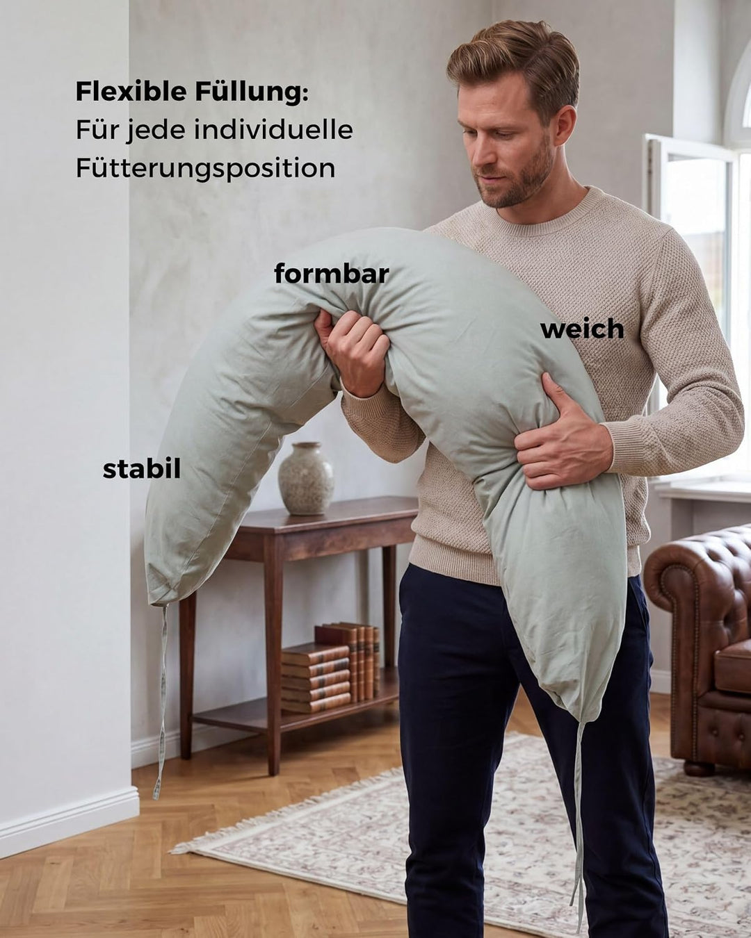 Stillkissen Seitenschläferkissen, XXL Schwangerschaftskissen | 190cm gross, ergonomisch weich: entsp