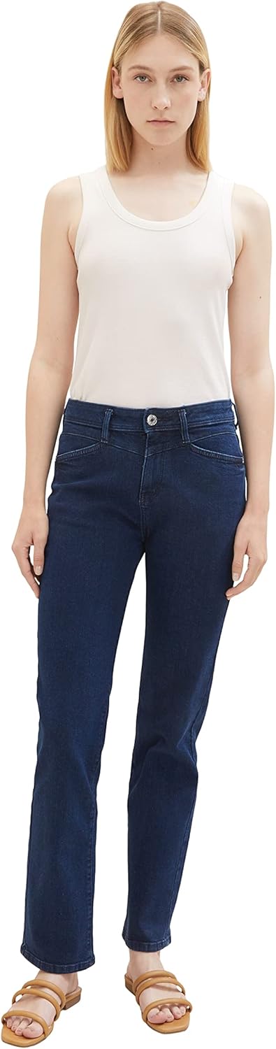 TOM TAILOR Damen Kate Straight Fit Jeans 26W / 30L 10114 - Clean Dark Stone Blue Denim, 26W / 30L 10