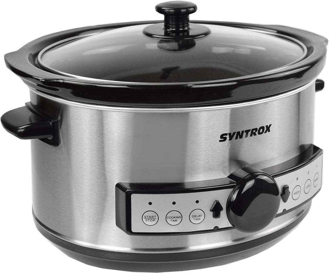 Syntrox Germany Slow Cooker Schongarer 3,5L mit Timer und Warmhaltefunktion - Leistung 200