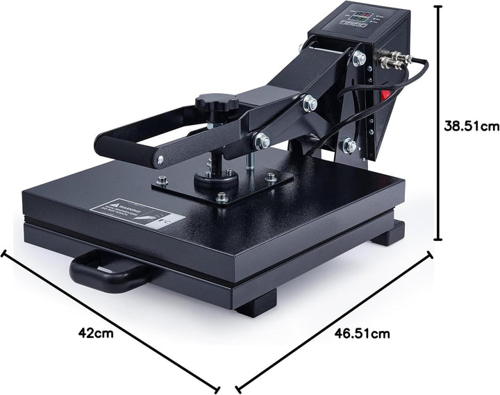CREWORKS 1400W Transferpresse Textilpresse T-Shirt Sublimationsmaschine 38x38cm Hitzepresse Heat Pre