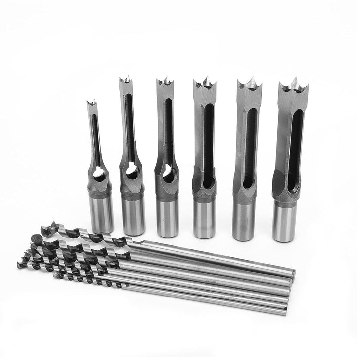 6 Stück Quadratloch-Bohrer, Quadratloch-Säge-Bohrer-Set Holzbohrer für quadratische Löcher DIY Holzb