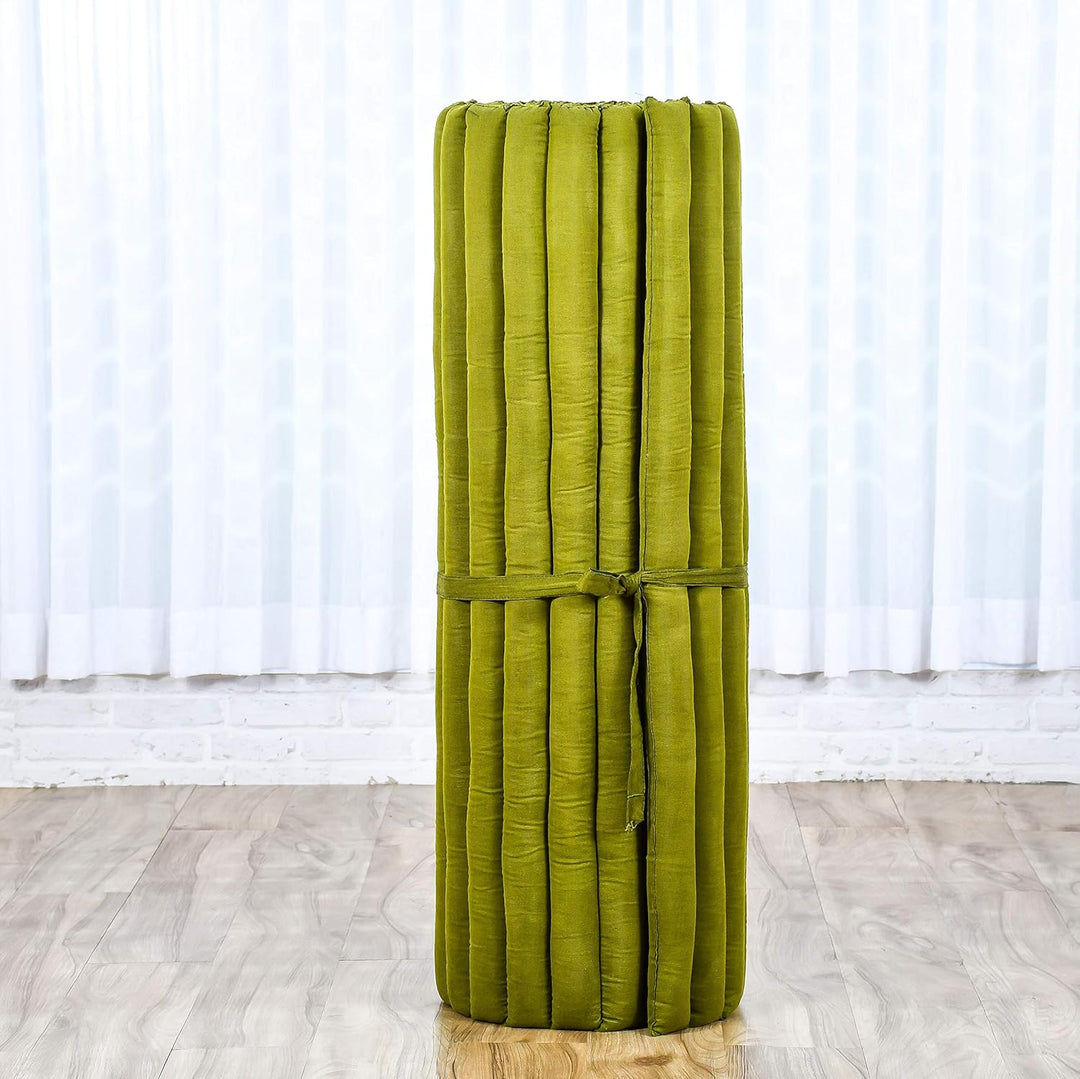 Leewadee Breite Rollbare Thaimatte 190 x 100 cm - Kapok Bodenmatte zum Schlafen, Massieren & Meditie