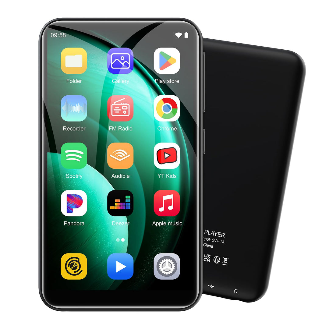 32GB MP3 Player mit Bluetooth und WiFi, Android 13 MP4 Player mit Spotify, Pandora, Audible, YouTube
