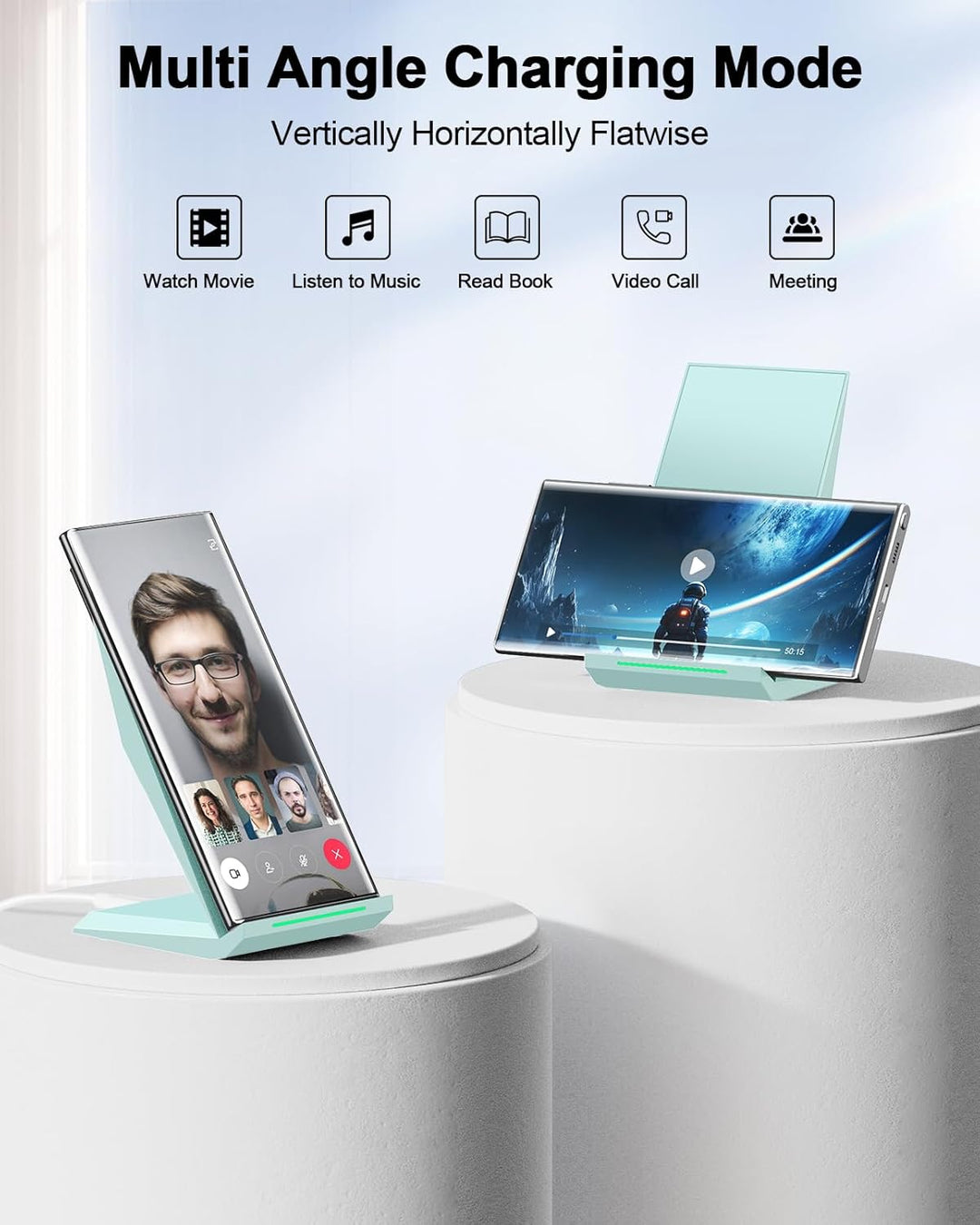 Fast Wireless Charger,NANAMI Qi kabelloses Ladegerät (mit USB C ladegerät 20W PD Adapter) für Apple