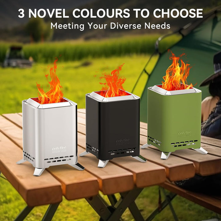 Onlyfire 2 in 1 Tischkamin Outdoor, Mini Feuerschale für den Garten, Feuerstelle Klein für Holz und