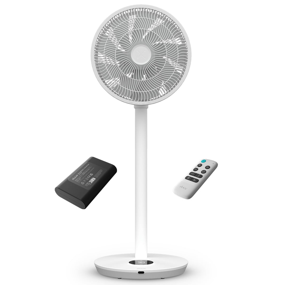 Duux Whisper Flex 2 Ventilator + Battery Pack – Ultra Leise 13 dB – Nachtmodus & Timer – Höhenverste