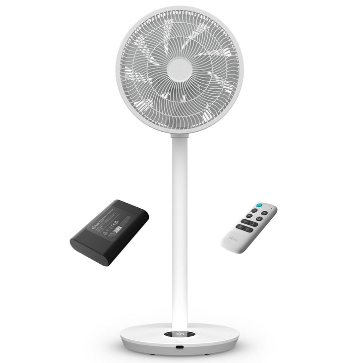 Duux Whisper Flex 2 Ventilator + Battery Pack – Ultra Leise 13 dB – Nachtmodus & Timer – Höhenverste