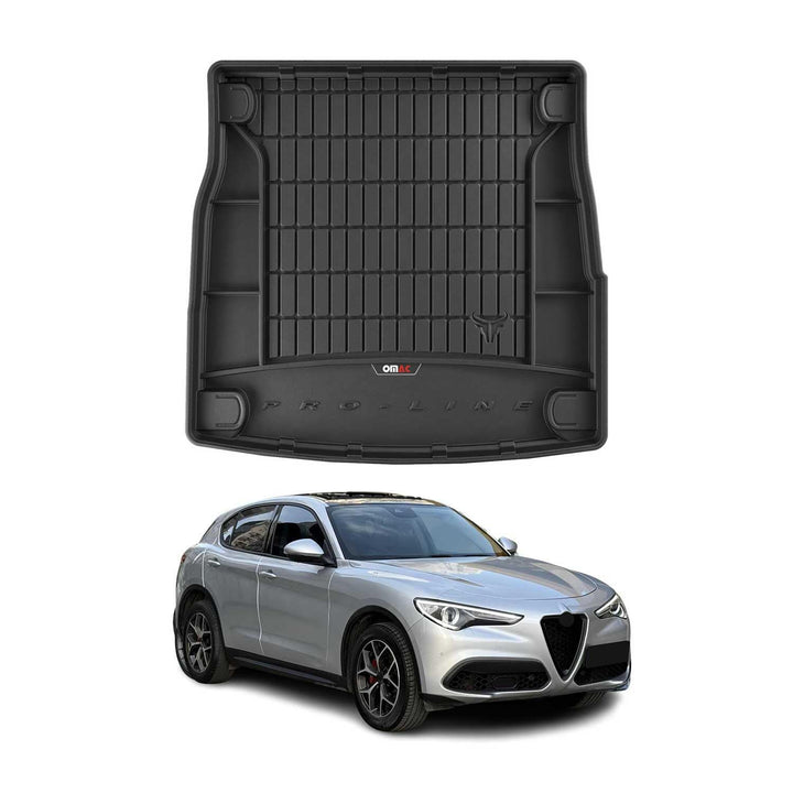 OMAC Gummi Kofferraumwanne kompatibel mit Alfa Romeo Stelvio 2016-2024 TPE Laderaumwanne Kofferraumw